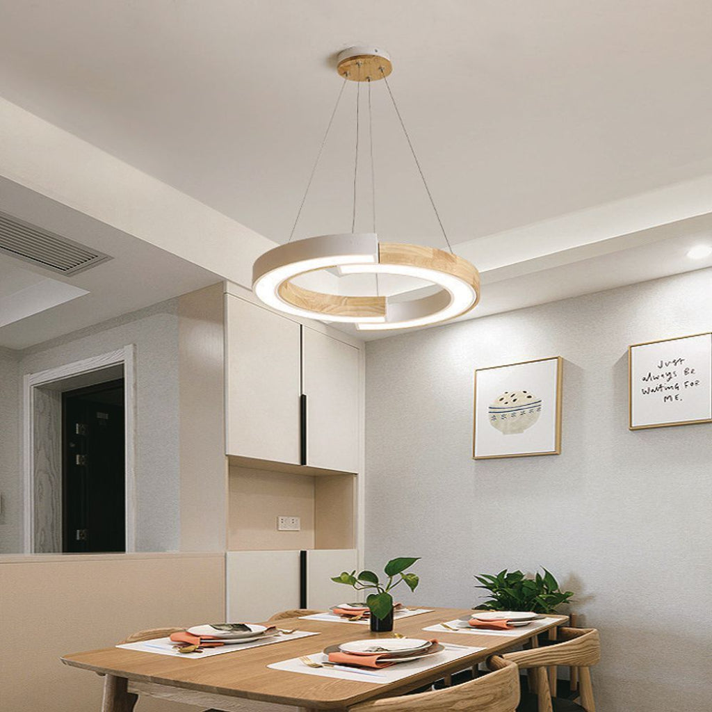 V-TAC Lampadario LED a Sospensione con 2 Mezzaluna 32W in Legno Colore Bianco 3000K V-TAC Lampadario LED a Sospensione con 2 Mezzaluna 32W in Legno Colore Bianco 3000K